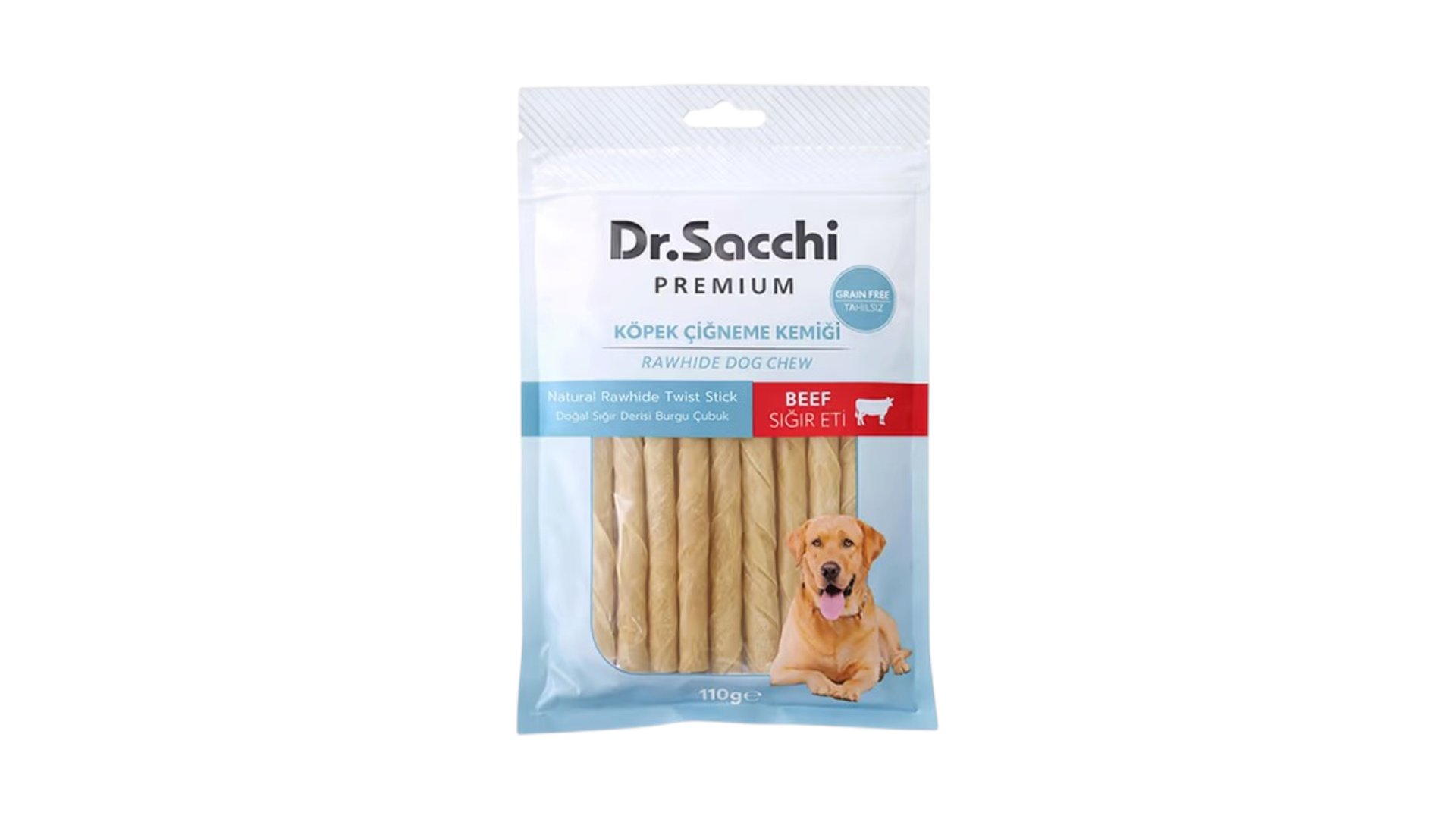 Dr.Sacchi Premium Beef Rawhide Twist Sticks 110gr