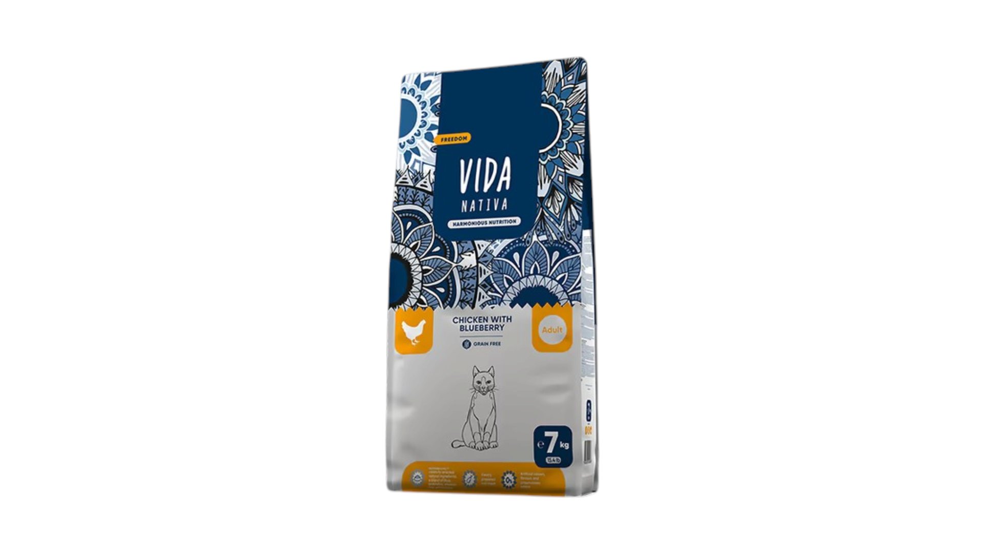 Vida Nativa – Pişiklər üçün Toyuq əti və qaragilə ilə tam quru yem 1kg