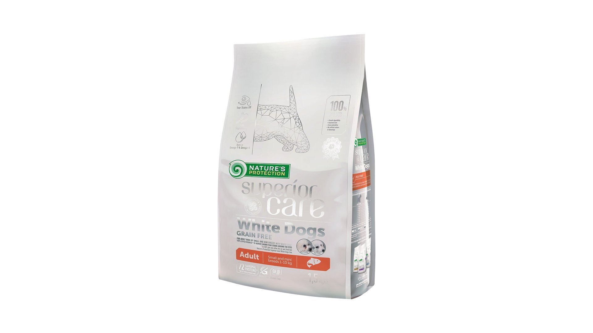 Nature's Protection White Dogs Adult Salmon 1.5kq (qapalı paket)