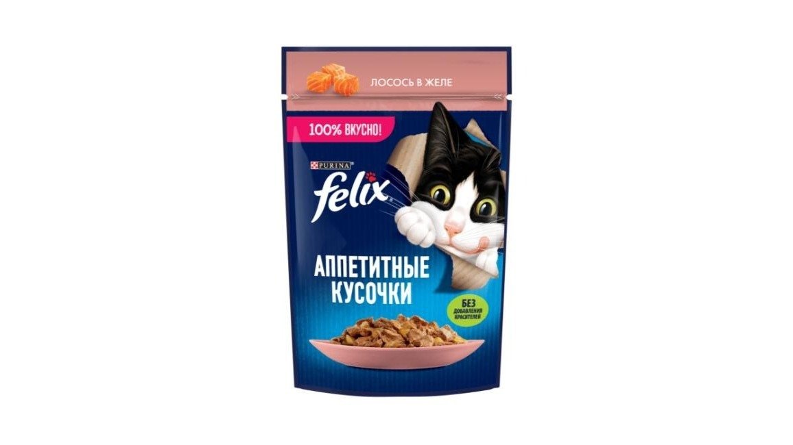 Felix dadlı qızılbalıq dilimləri, jeledə, 75 qr