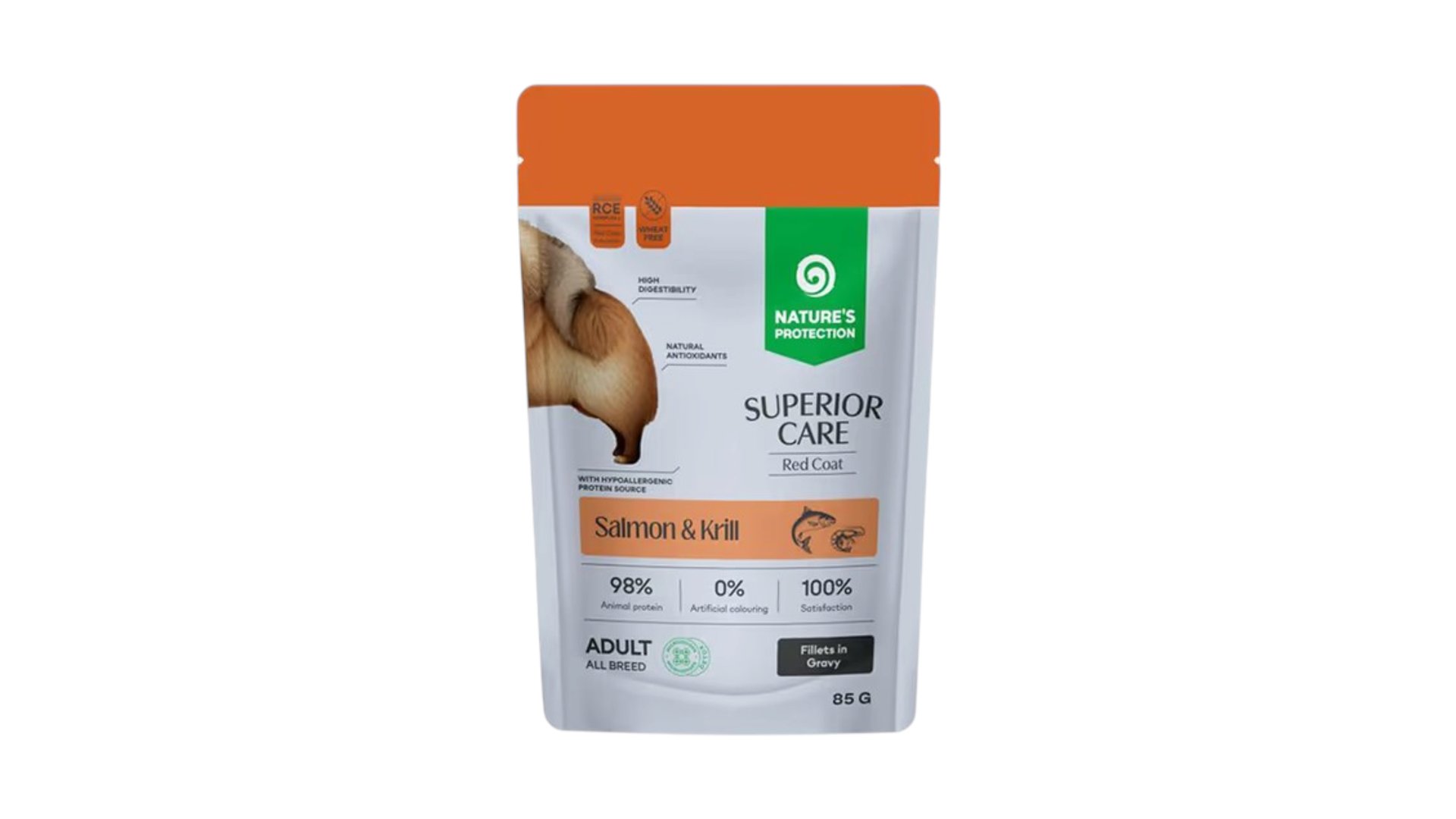 NATURE'S PROTECTION SUPERIOR CARE Red Coat Grain Free Adult All Breed Dogs with Salmon and Krill 85 g