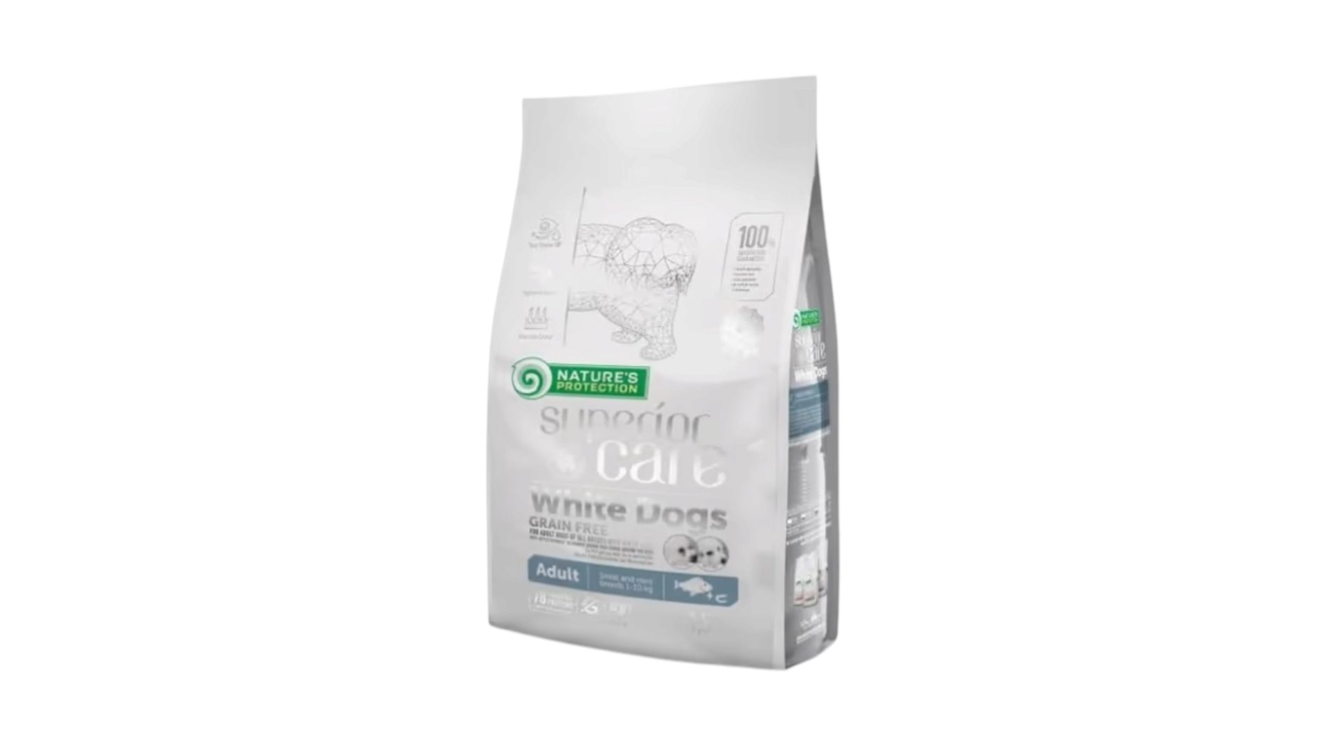 Nature's Protection White Dog Adult Grain Free White fish+Krill Small and Mini Breeds, Çəki ilə 1kg
