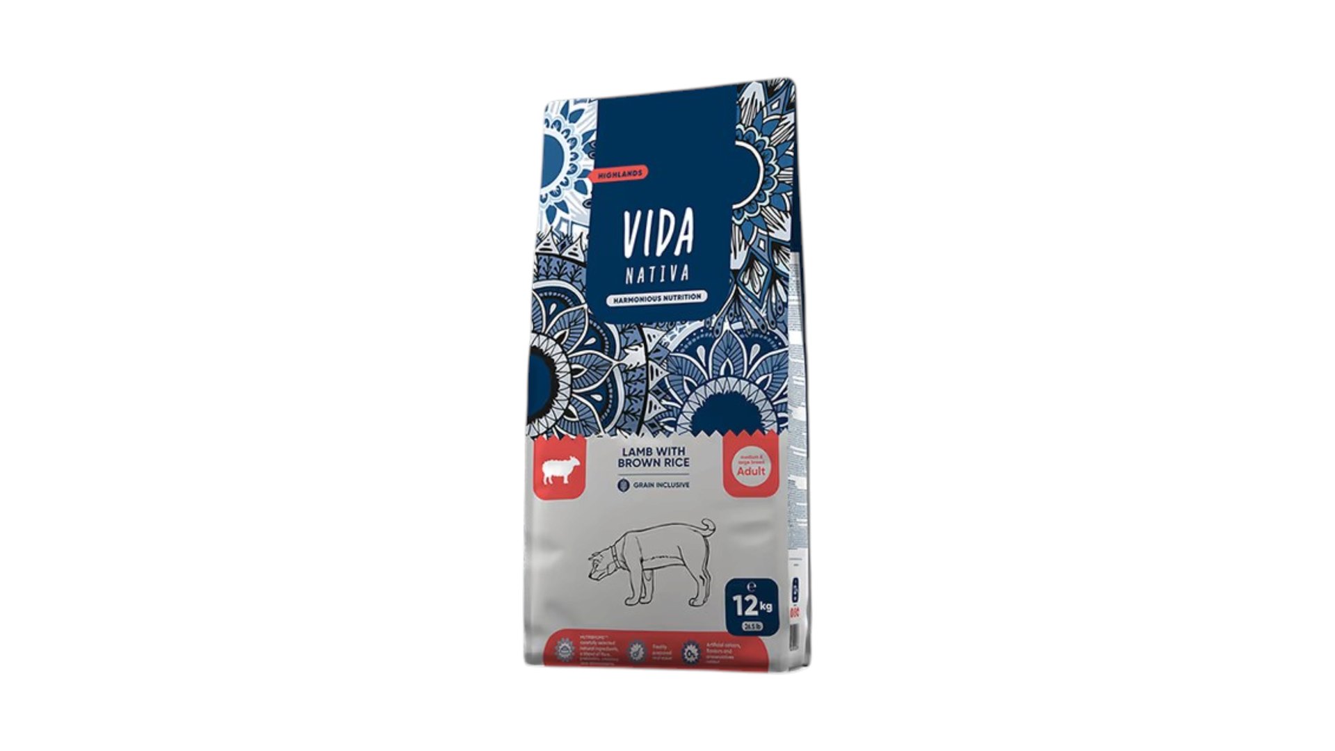 Vida Nativa - Yetkin Orta və böyük cins itlər üçün Quzu əti və qəhvəyi düyü ilə tam quru yem, Çəki ilə 1kg