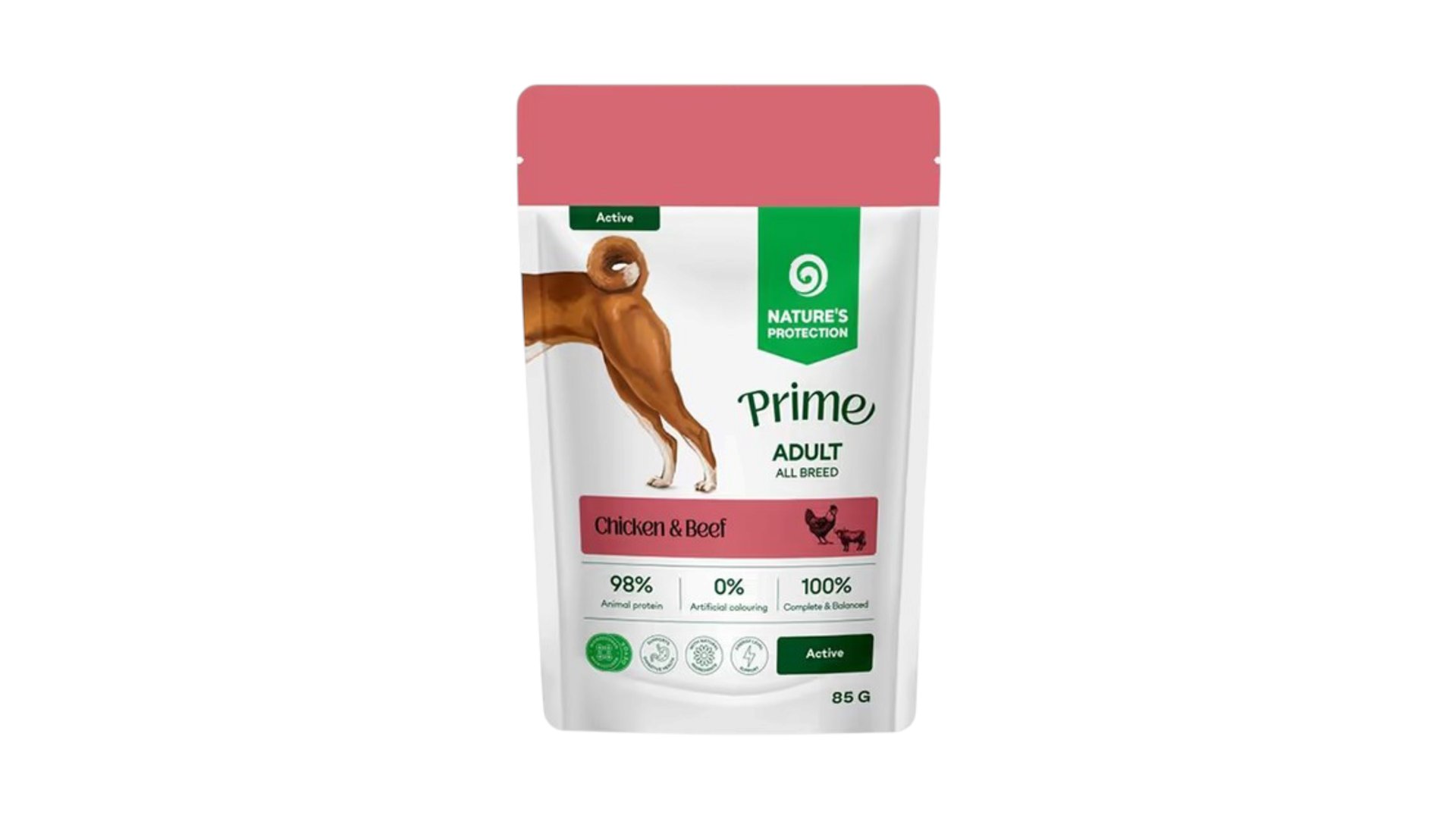 NATURE'S PROTECTION PRIME Active Adult Dog All Breeds with Chicken and Beef 85 g