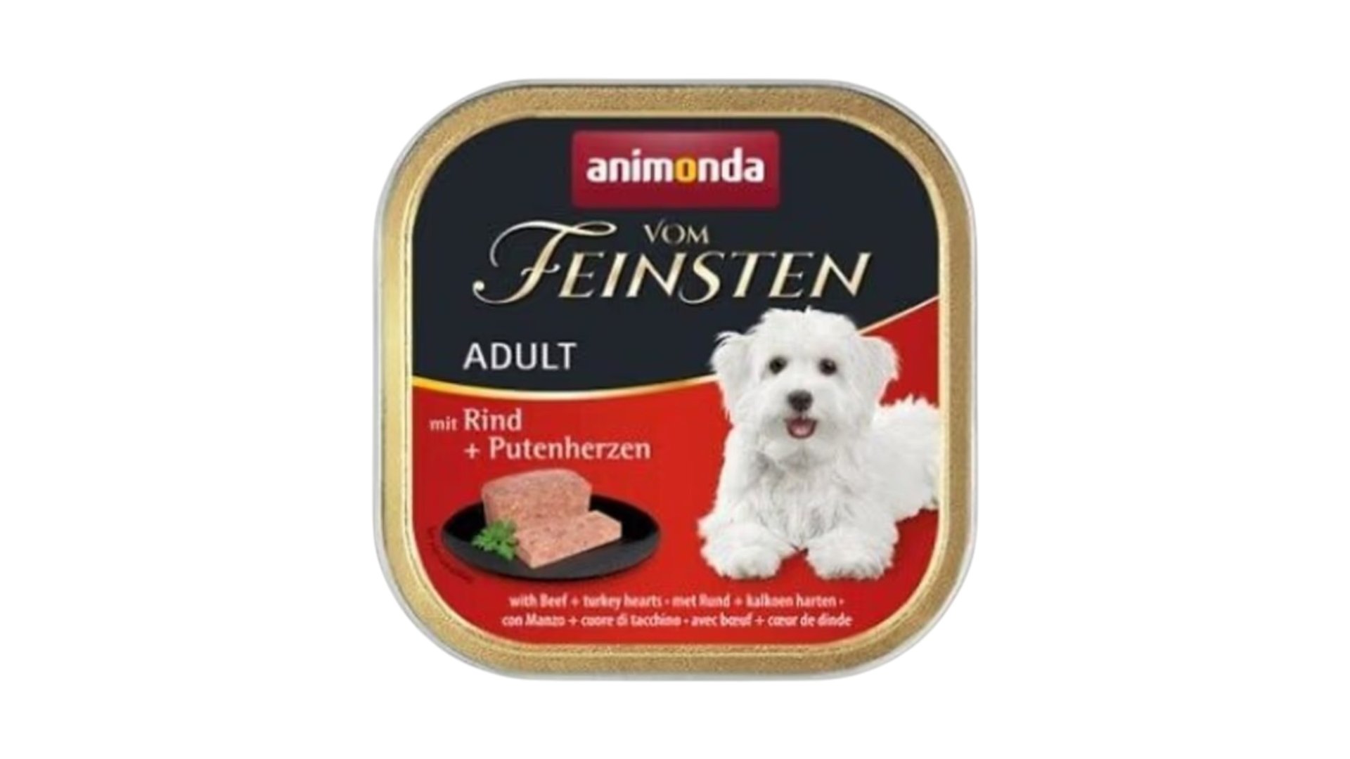 Animonda Vom Feinsten Yetkin İtlər üçün Mal əti + hinduşka ürəkləri ilə 150qr