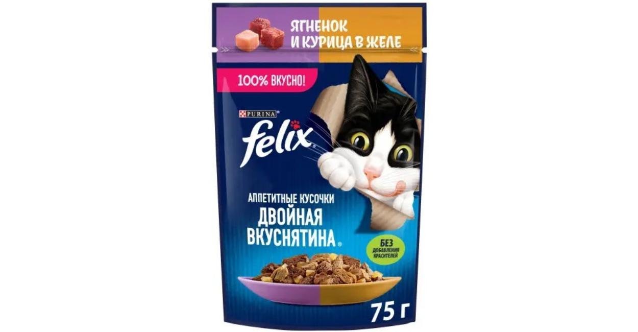 Felix quzu və toyuq əti dilimləri jelede 75 qr