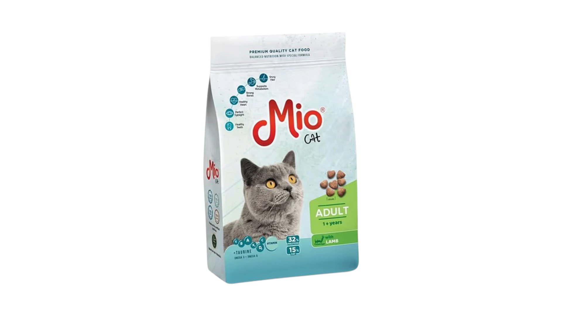 Mio Cat Adult yetkin pişiklər üçün quru yem, quzu əti ilə 1kg