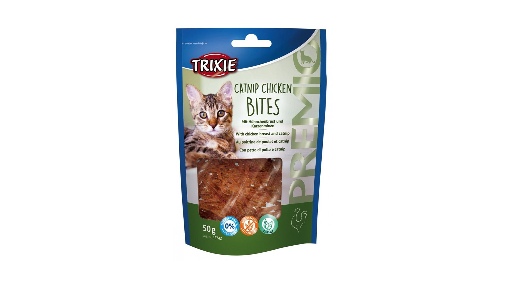 Trixie Catnip Chicken Bites - toyuq və pişik nanəsi ilə pişiklər üçün ləzzətli qəlyanaltı 50 q