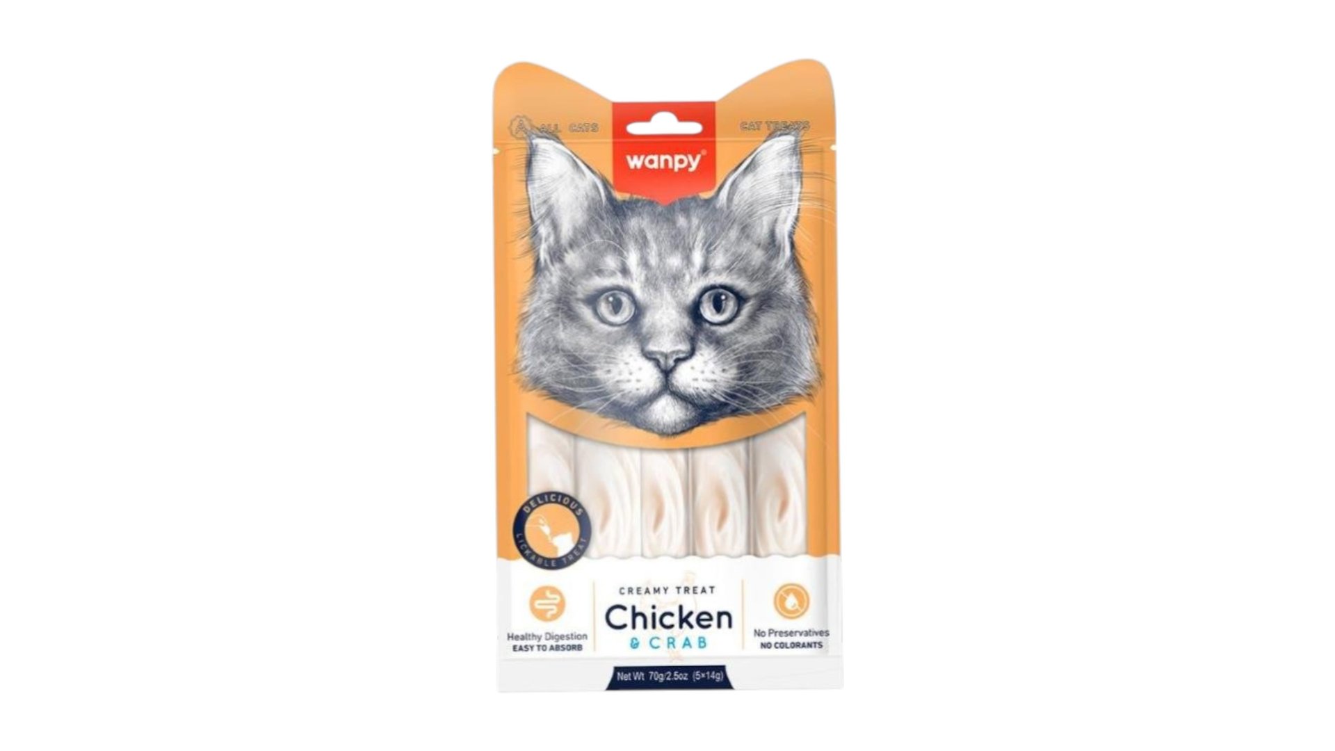 Wanpy Krem Treat Chicken & Crab (5x14gr)