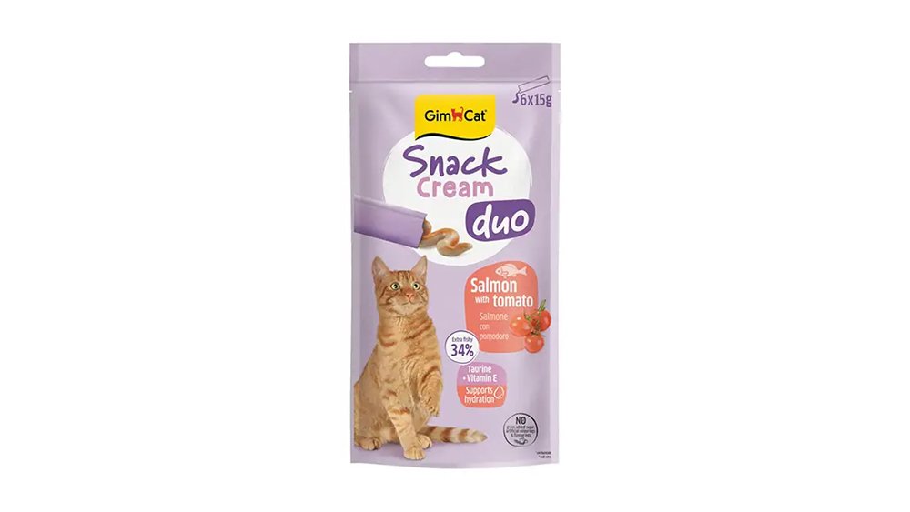 Gim Cat Snack Cream Duo Somon Balıqlı və Pomidorlu 6x15qr