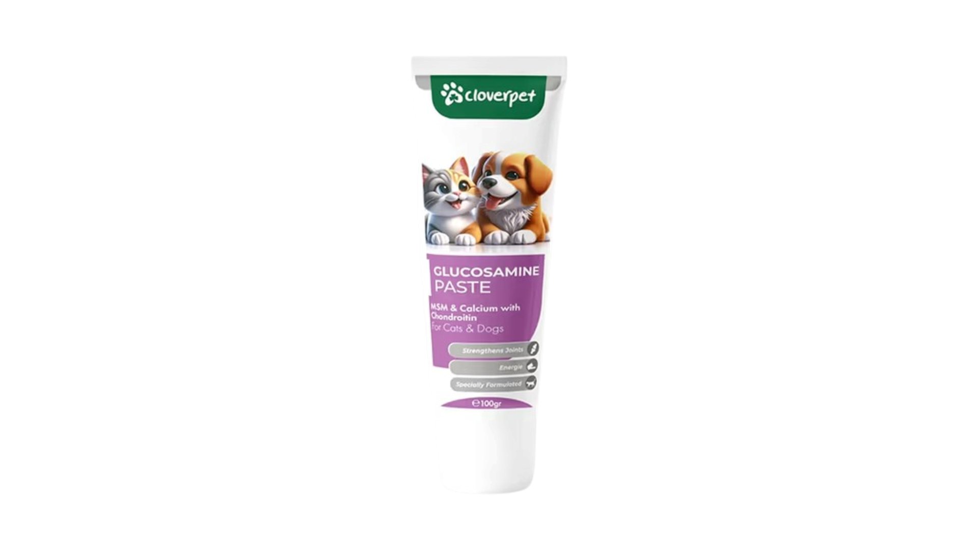 CLOVERPET - Pişiklər və İtlər üçün Qlükozamin, MSM, Kalsium və Xondroitinli MSM və Kalsium Məhlulu, 100qr