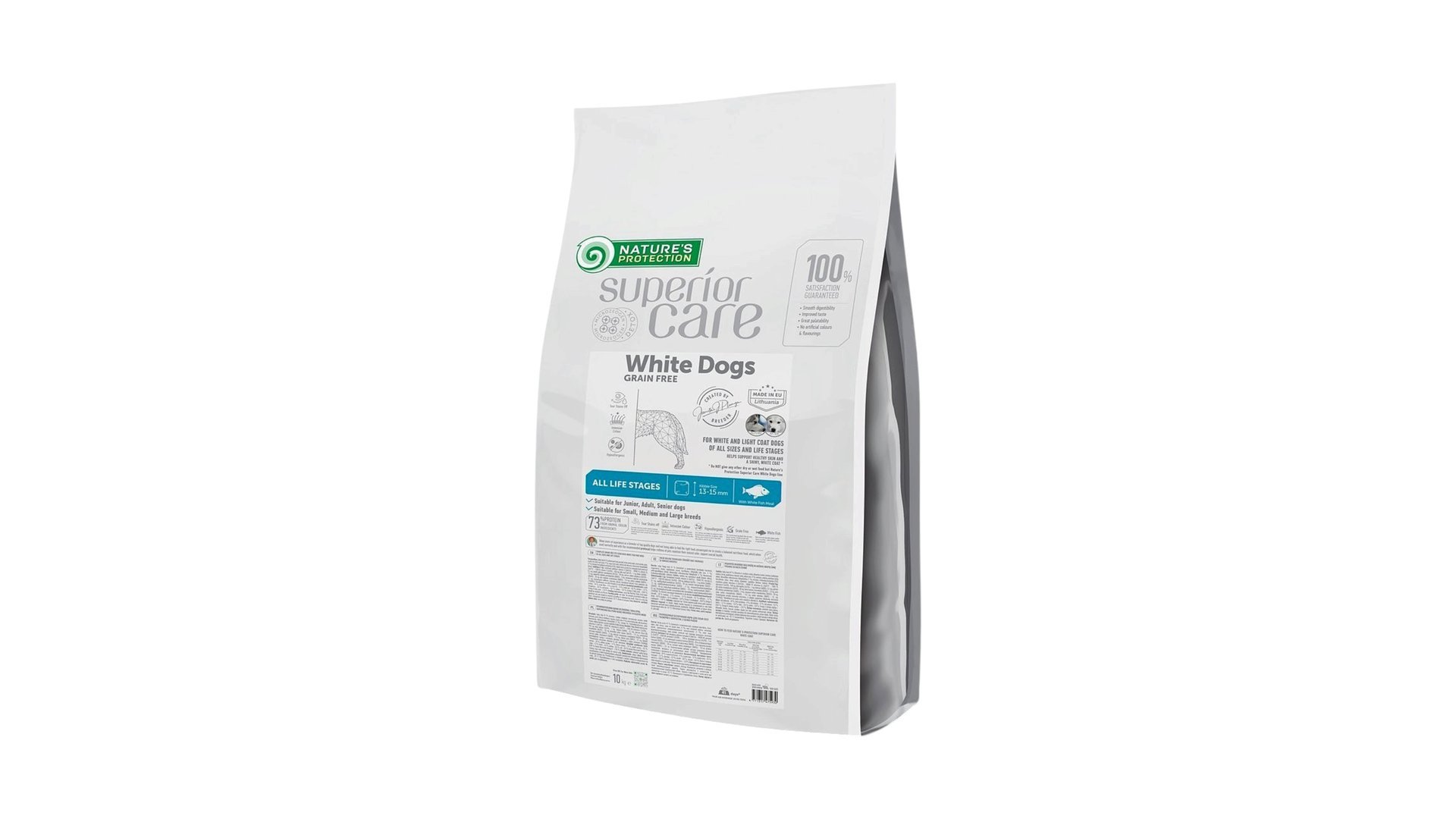 Nature's Protection White Dogs Grain Free White Fish All Sizes and Life Stages (Junior,Adult,Senior), Çəki ilə 1kg