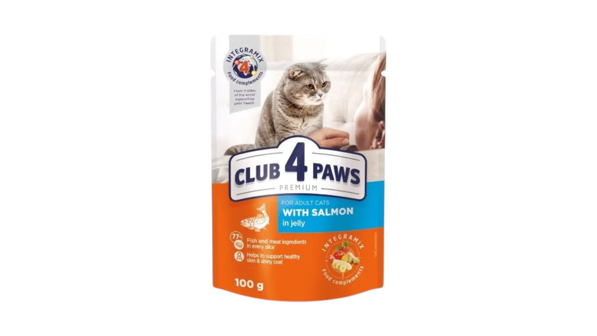 Club 4 Paws Yetkin Pişiklər üçün Qızılbalıq ilə Nəm Yem 100qr