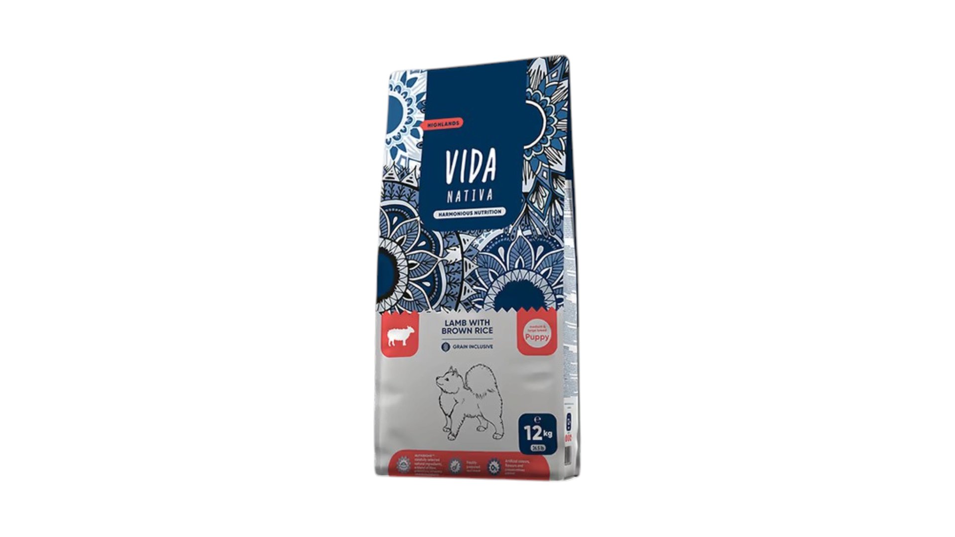 Vida Nativa - Bala Orta və böyük cins itlər üçün Quzu əti və qəhvəyi düyü ilə tam quru yem, Çəki ilə 1kg