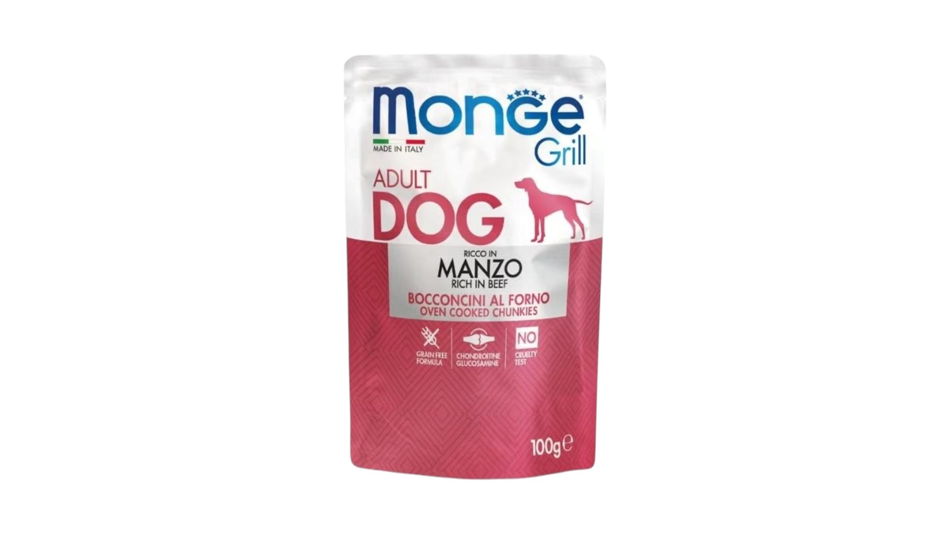 Monge Grill Adult Rich in Beef Yetkin itlər üçün tam tərkibli yem, bişmiş mal ət 100gr