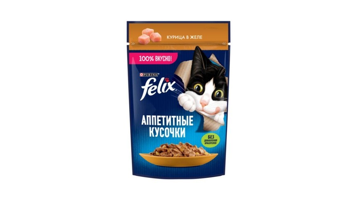 Felix dadlı toyuq dilimləri, jeledə, 75 qr