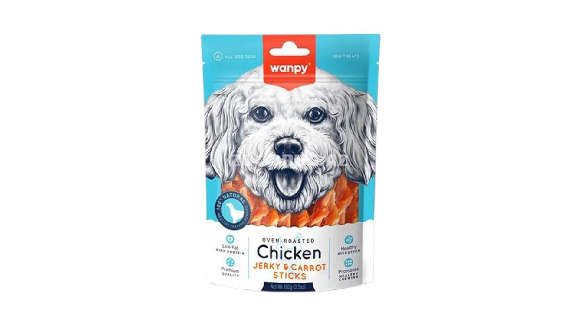Wanpy Chicken Jerky & Carrot Sticks, 100qr