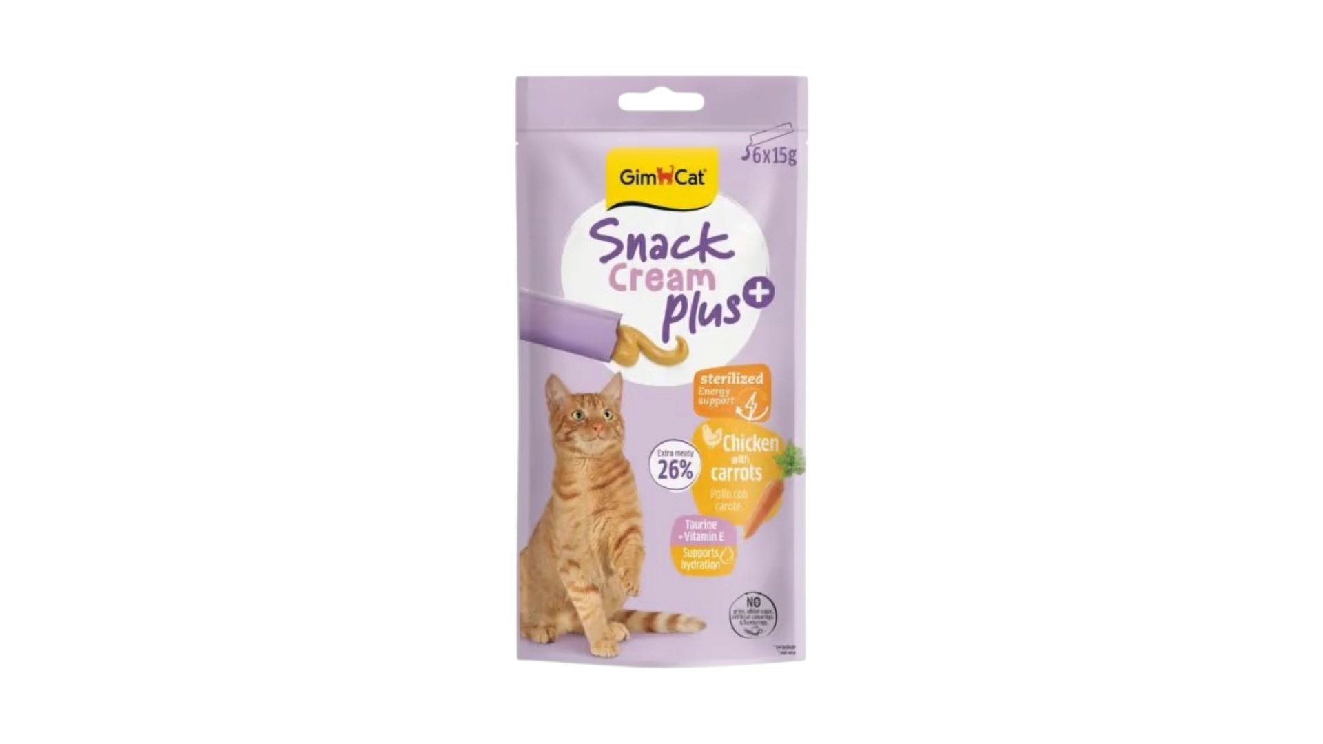 Gim Cat Snack Cream Sterilized Toyuq Ətli və Kök Tərkibli (1ədəd) 15gr