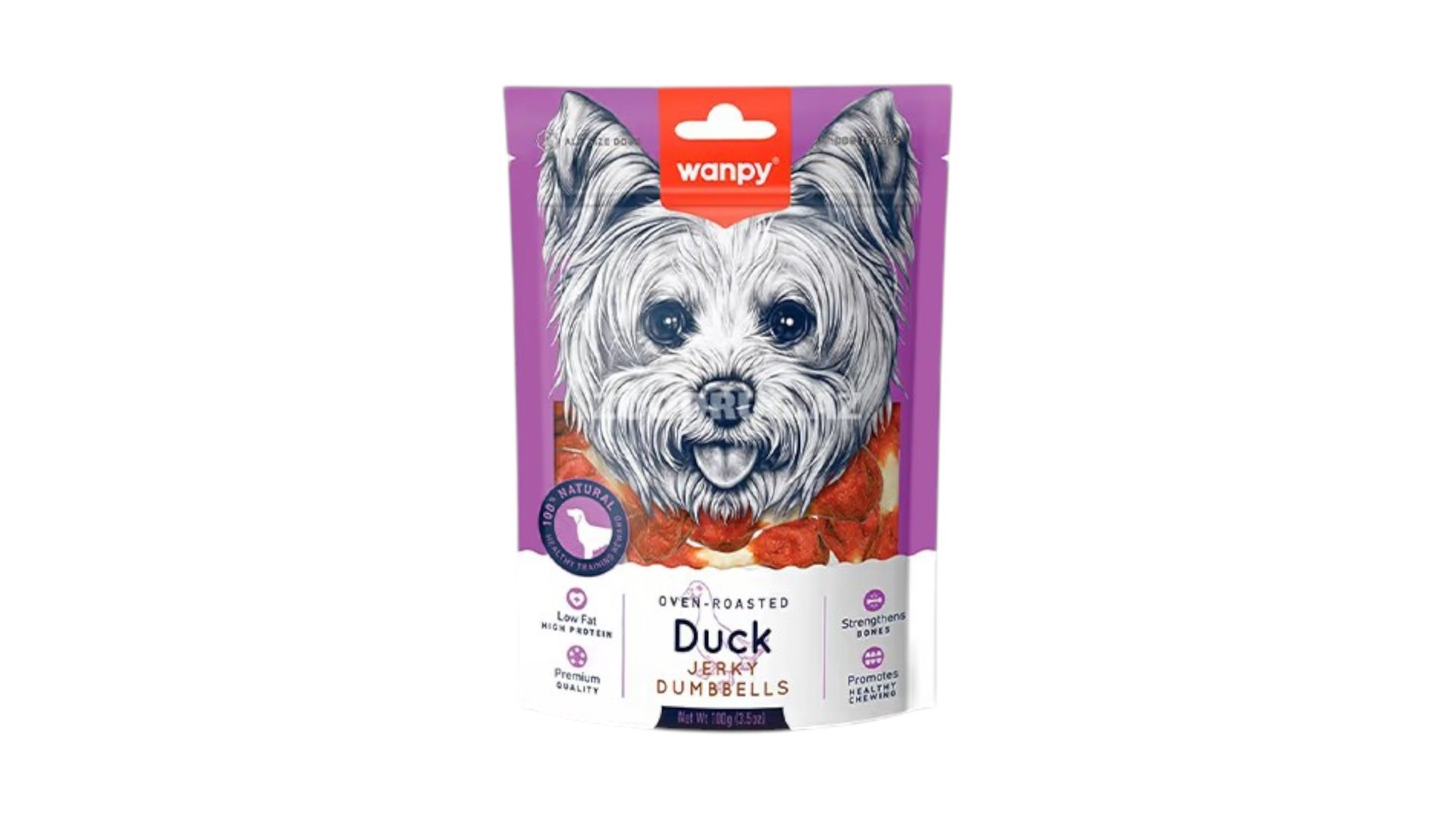 Wanpy Duck Jerky Dumbbells, 100qr