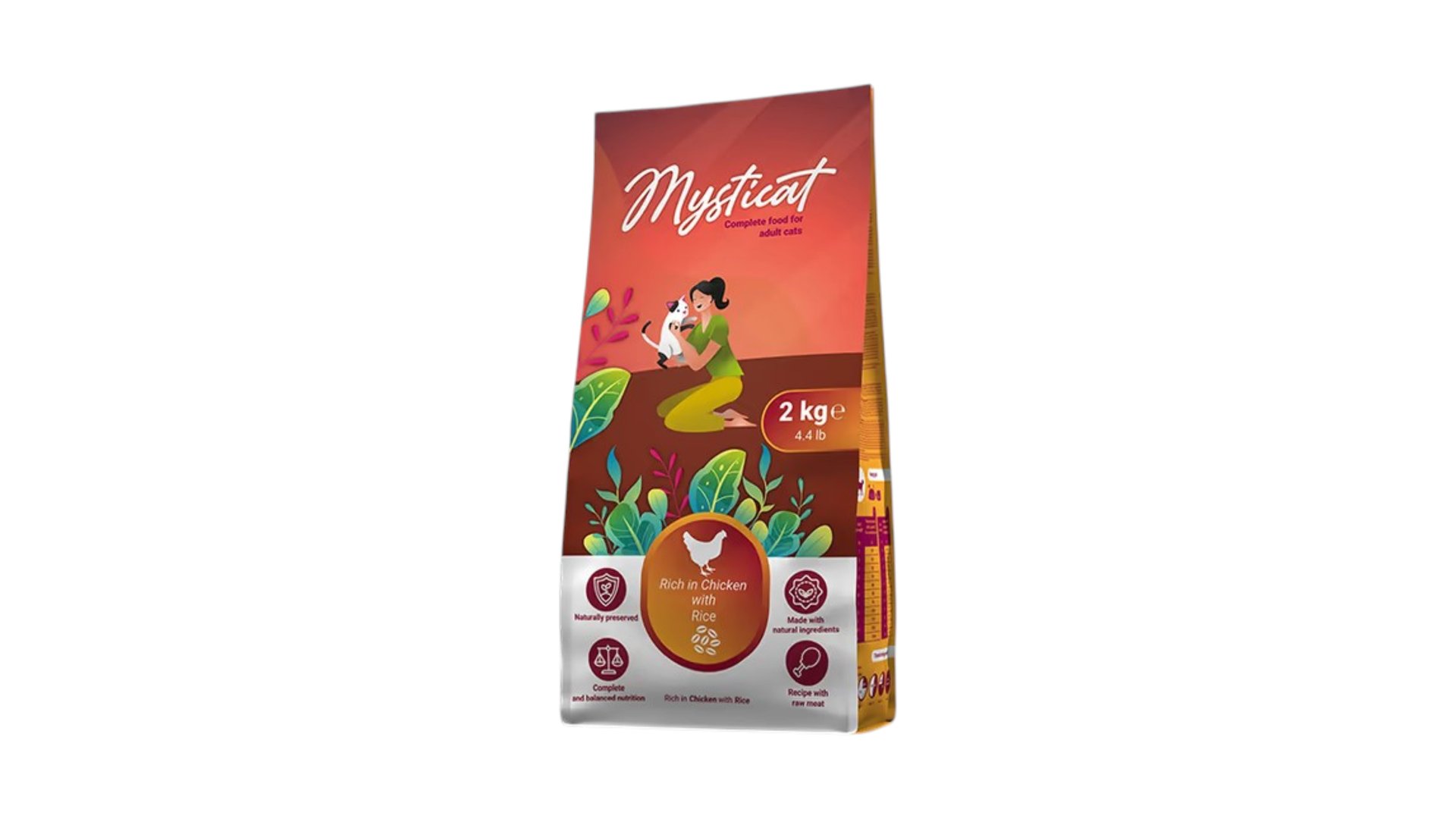Mysticat - Yetkin pişiklər üçün Toyuq və Düyü ilə 1kg
