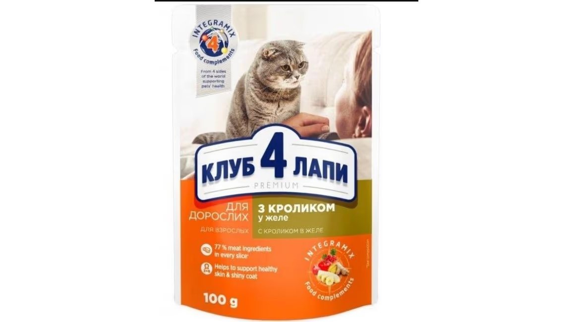 Club 4 Paws Yaş Yem Dovşan ilə 100qr