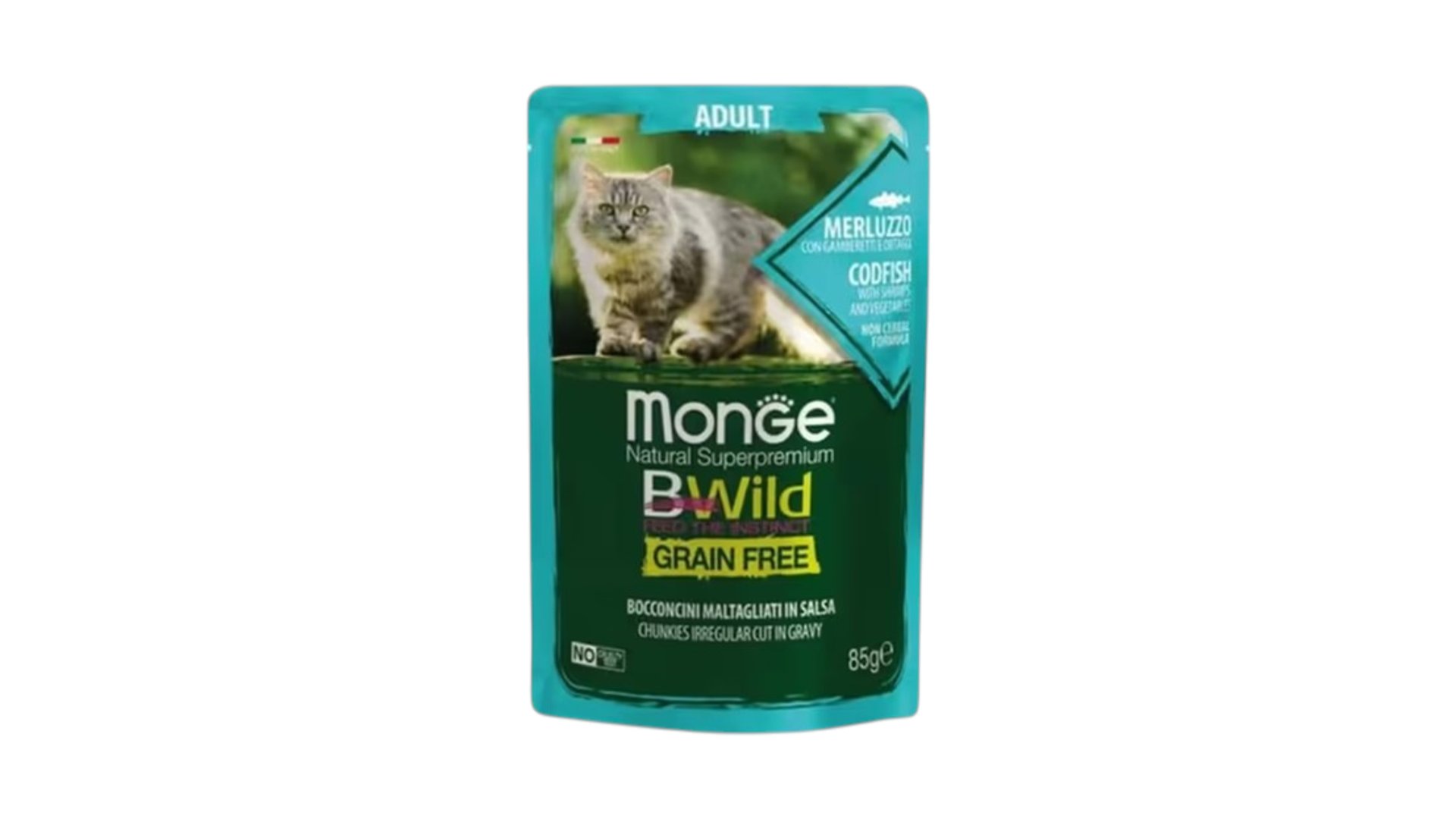 Monge BWild Pouch Adult Codfish 85gr